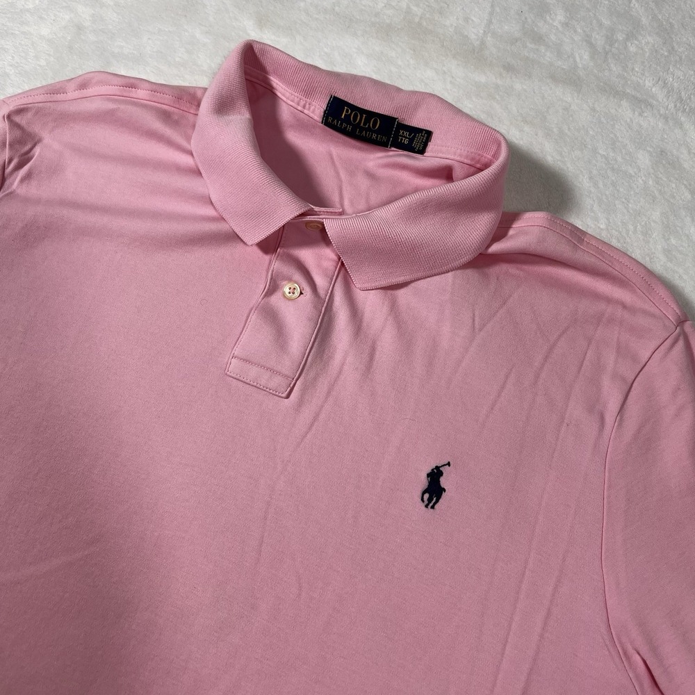 Polo Ralph Lauren Shirt Mens Large Pink Cotton Classic Fit Short‎ Sleeve